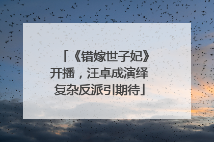 《错嫁世子妃》开播，汪卓成演绎复杂反派引期待