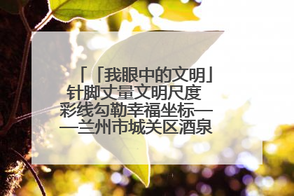 「我眼中的文明」针脚丈量文明尺度 彩线勾勒幸福坐标——兰州市城关区酒泉路街道办事处
