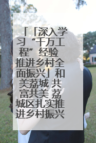 「深入学习“千万工程”经验 推进乡村全面振兴」和美荔城 共富共美 荔城区扎实推进乡村振兴工作