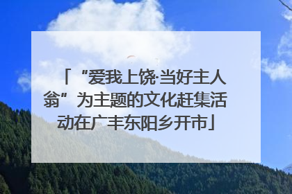 “爱我上饶·当好主人翁”为主题的文化赶集活动在广丰东阳乡开市
