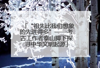 “祖先比我们想象的先进得多”——考古工作者泰山脚下探寻中华文明起源