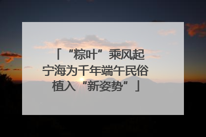 “粽叶”乘风起 宁海为千年端午民俗植入“新姿势”