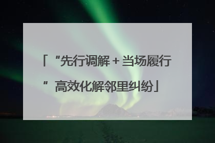 “先行调解＋当场履行”高效化解邻里纠纷