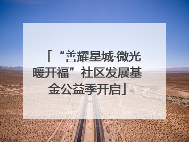 “善耀星城·微光暖开福”社区发展基金公益季开启