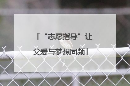 “志愿指导”让父爱与梦想同频