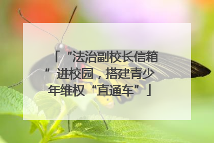 “法治副校长信箱”进校园，搭建青少年维权“直通车”