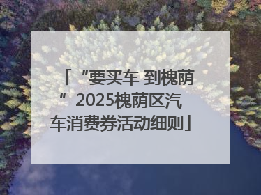 “要买车 到槐荫”2025槐荫区汽车消费券活动细则