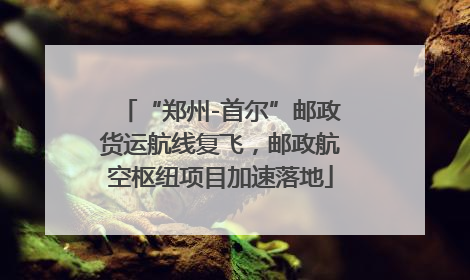 “郑州-首尔”邮政货运航线复飞，邮政航空枢纽项目加速落地
