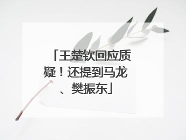 王楚钦回应质疑！还提到马龙、樊振东