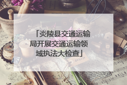 炎陵县交通运输局开展交通运输领域执法大检查
