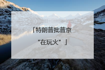 特朗普批普京“在玩火”