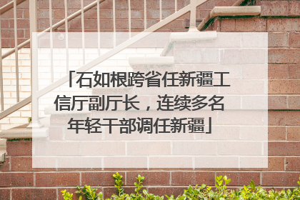 石如根跨省任新疆工信厅副厅长，连续多名年轻干部调任新疆
