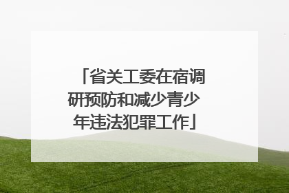 省关工委在宿调研预防和减少青少年违法犯罪工作