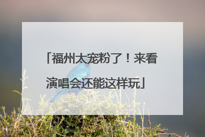 福州太宠粉了！来看演唱会还能这样玩