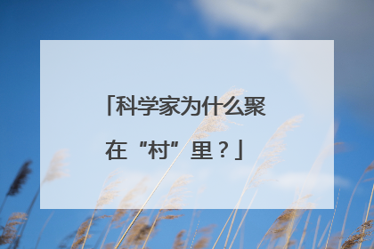 科学家为什么聚在“村”里？