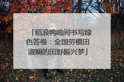 稻浪鸭鸣间书写绿色答卷：全国劳模田淑娴的田野振兴梦