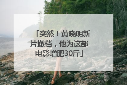 突然！黄晓明新片撤档，他为这部电影增肥30斤