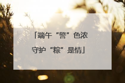 端午“警”色浓 守护“粽”是情
