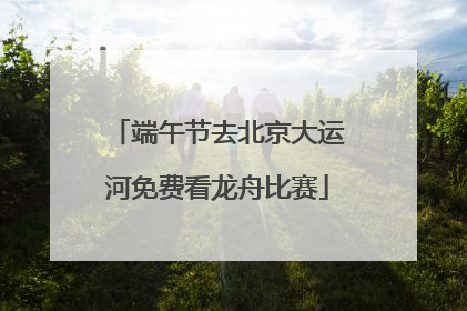端午节去北京大运河免费看龙舟比赛