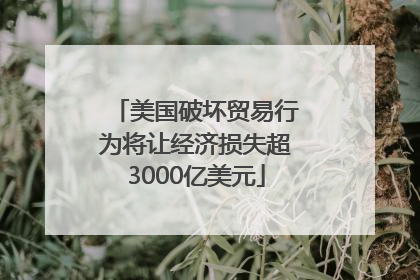 美国破坏贸易行为将让经济损失超3000亿美元
