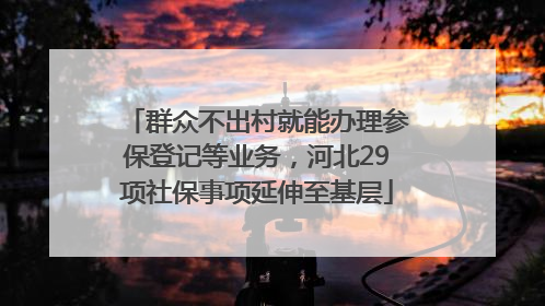 群众不出村就能办理参保登记等业务，河北29项社保事项延伸至基层