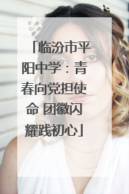 临汾市平阳中学：青春向党担使命 团徽闪耀践初心