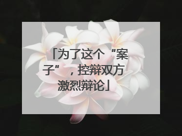 为了这个“案子”，控辩双方激烈辩论