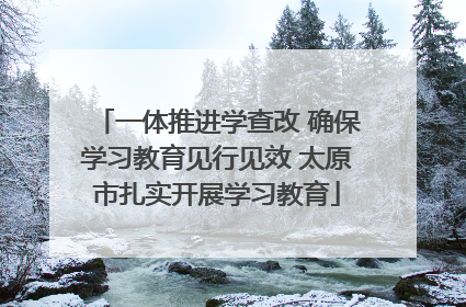 一体推进学查改 确保学习教育见行见效 太原市扎实开展学习教育