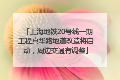 上海地铁20号线一期工程真华路地道改造将启动，周边交通有调整