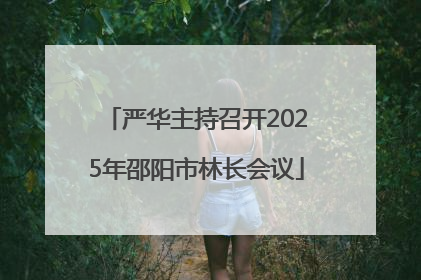 严华主持召开2025年邵阳市林长会议