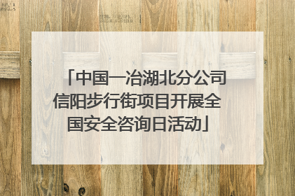 中国一冶湖北分公司信阳步行街项目开展全国安全咨询日活动