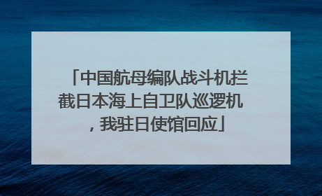 中国航母编队战斗机拦截日本海上自卫队巡逻机，我驻日使馆回应