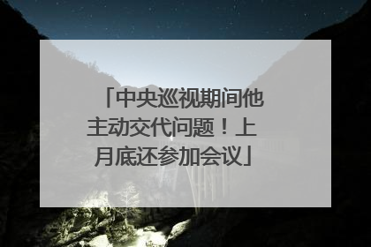 中央巡视期间他主动交代问题！上月底还参加会议
