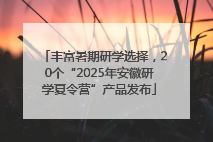 丰富暑期研学选择，20个“2025年安徽研学夏令营”产品发布