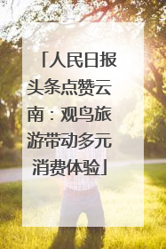 人民日报头条点赞云南：观鸟旅游带动多元消费体验
