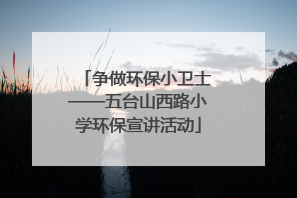 争做环保小卫士——五台山西路小学环保宣讲活动