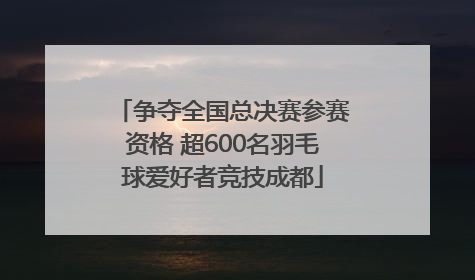 争夺全国总决赛参赛资格 超600名羽毛球爱好者竞技成都