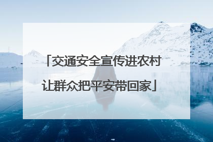 交通安全宣传进农村 让群众把平安带回家