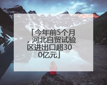 今年前5个月，河北自贸试验区进出口超300亿元