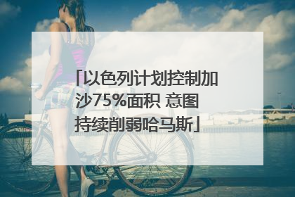 以色列计划控制加沙75%面积 意图持续削弱哈马斯