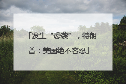 发生“恐袭”，特朗普：美国绝不容忍