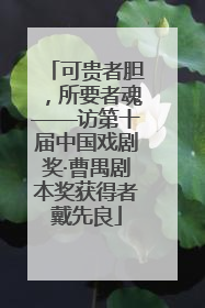 可贵者胆，所要者魂——访第十届中国戏剧奖·曹禺剧本奖获得者戴先良