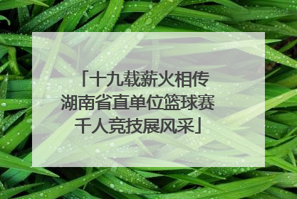 十九载薪火相传 湖南省直单位篮球赛千人竞技展风采
