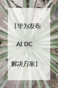 华为发布AI DC解决方案