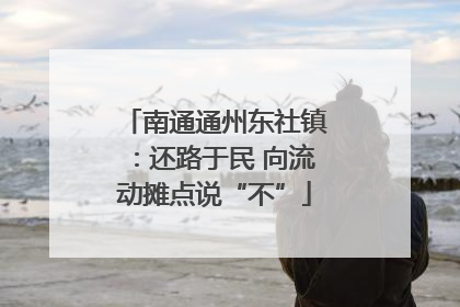 南通通州东社镇：还路于民 向流动摊点说“不”