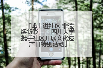 博士进社区 非遗焕新彩——四川大学携手社区开展文化遗产日特别活动