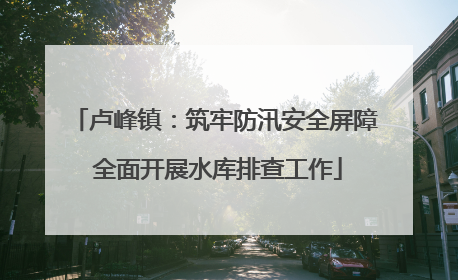 卢峰镇：筑牢防汛安全屏障 全面开展水库排查工作