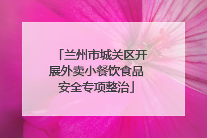 兰州市城关区开展外卖小餐饮食品安全专项整治