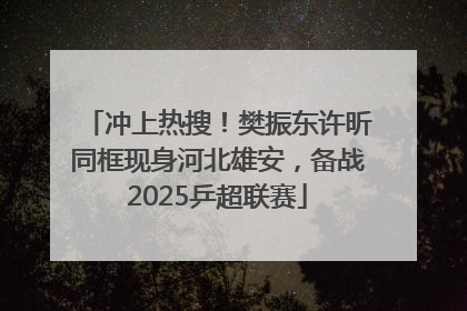 冲上热搜！樊振东许昕同框现身河北雄安，备战2025乒超联赛