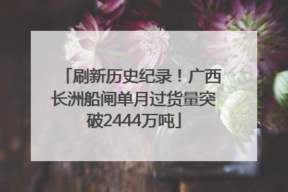 刷新历史纪录！广西长洲船闸单月过货量突破2444万吨